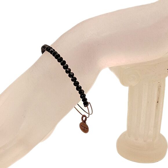 Alex And Ani Brilliance Bead Eclipse Bracelet Bangle Copper Wire Black Beads - Picture 6 of 14